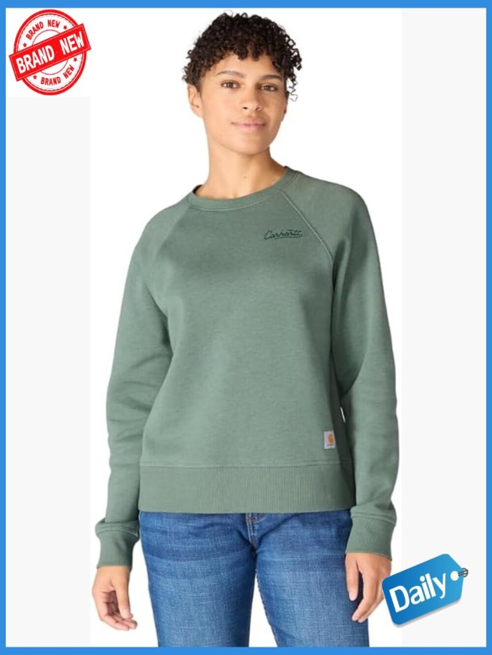 Raglan Sleeve Crew Neck Pullover Sweatshirt Loose Fit